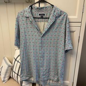 club room printed button down shirt